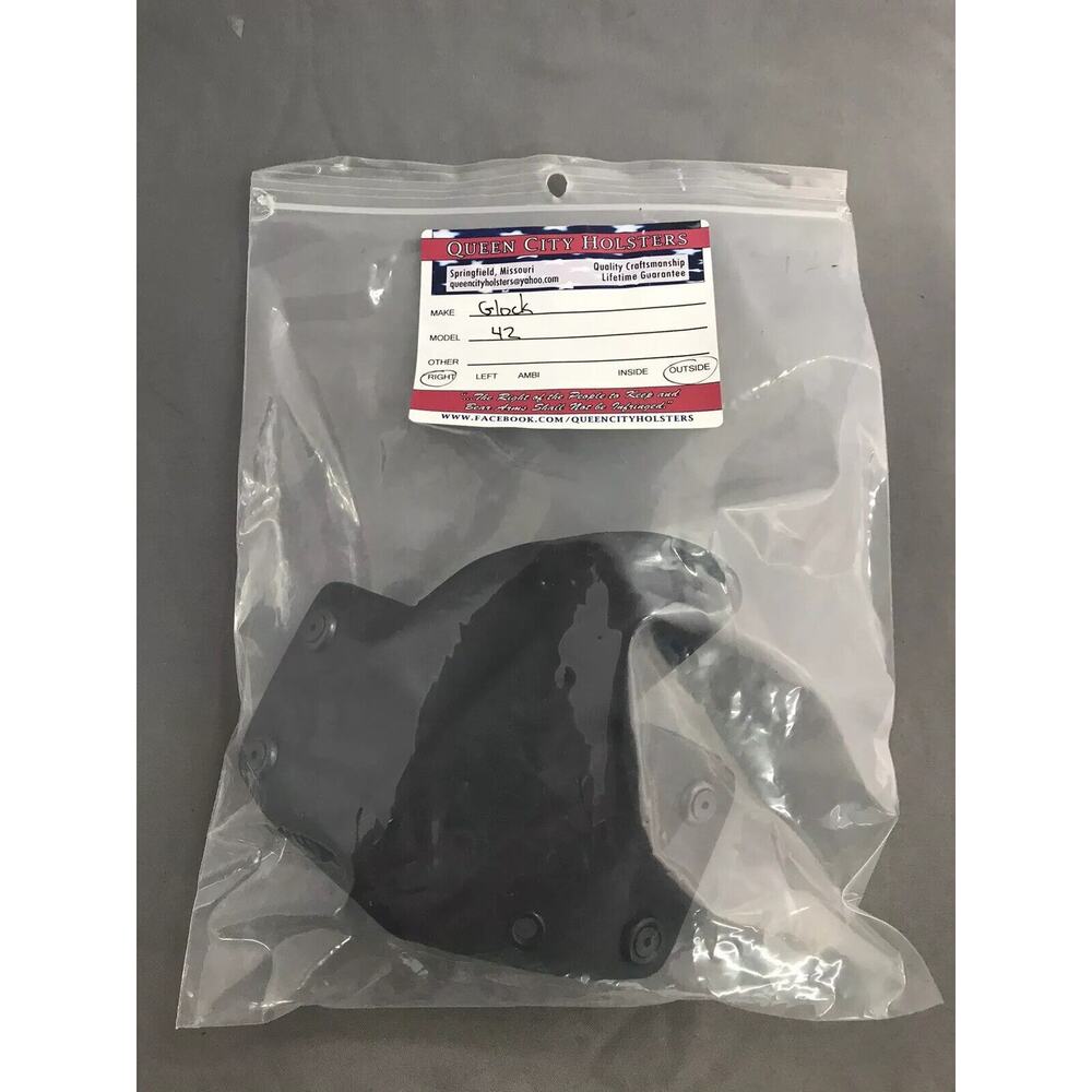 Queen City Holsters Glock 42 Side‎ Holster OWB Right Hand Belted Black NEW